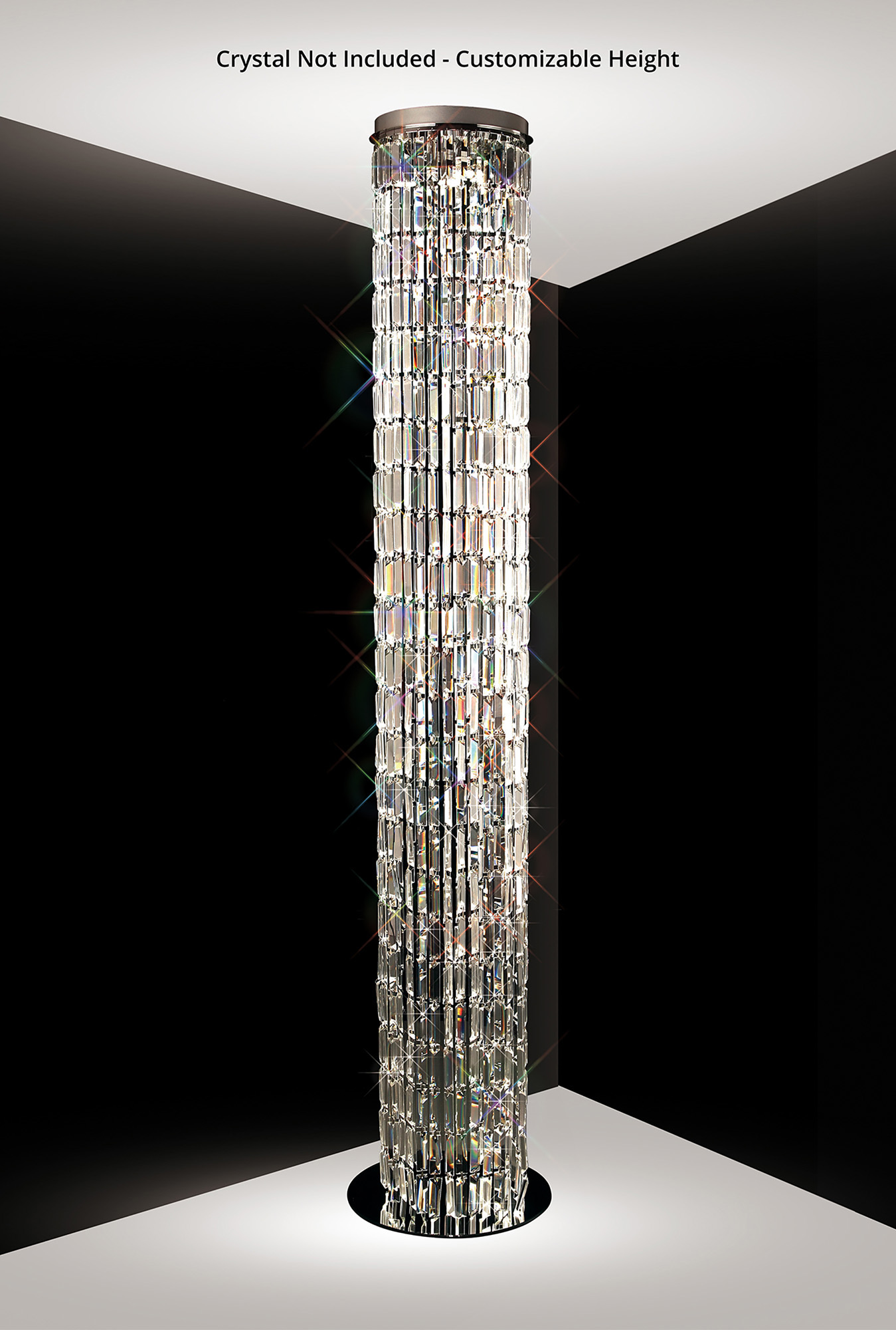 floor lamp crystal tower